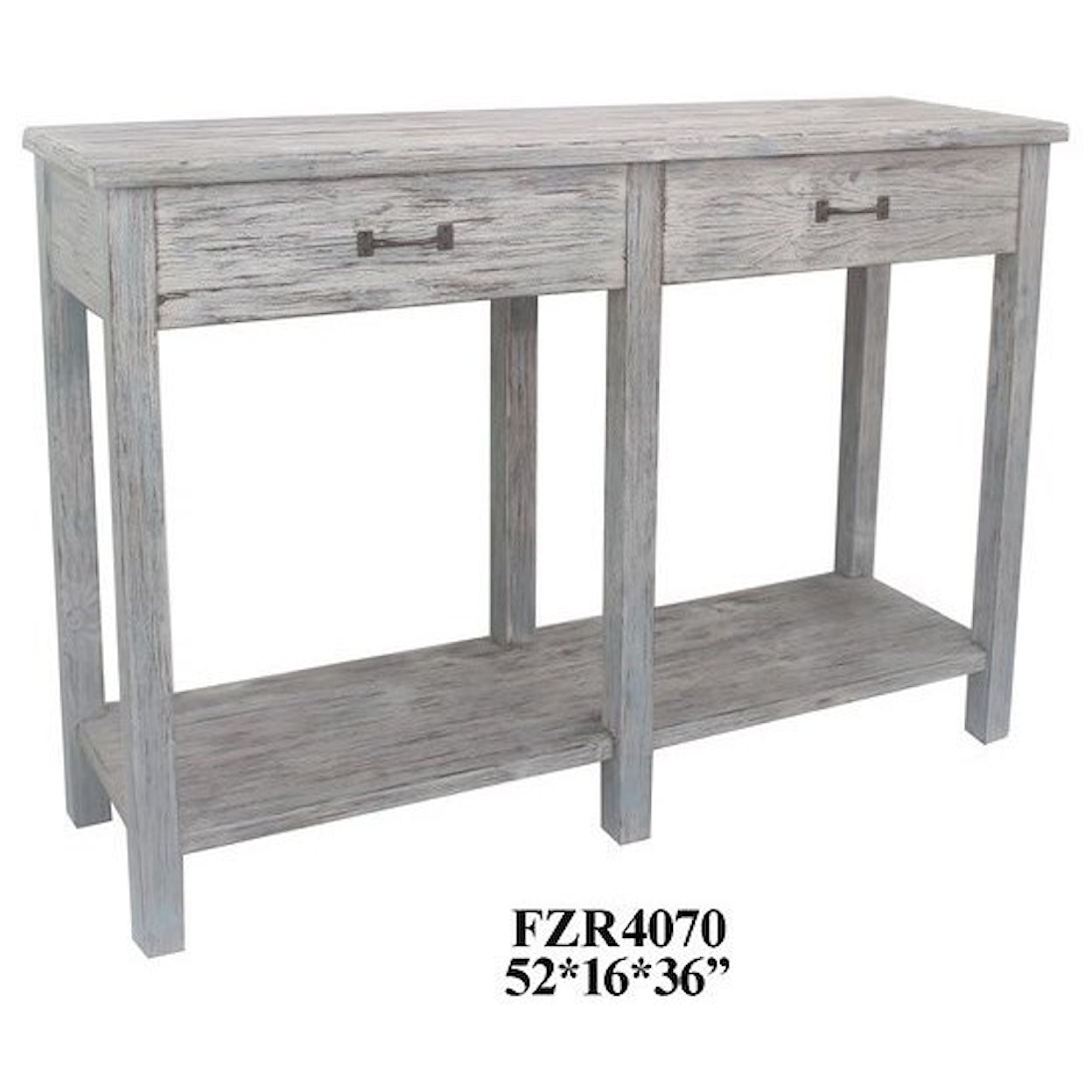 Crestview Collection Accent Furniture Distressed Wood 2 Drawer Console