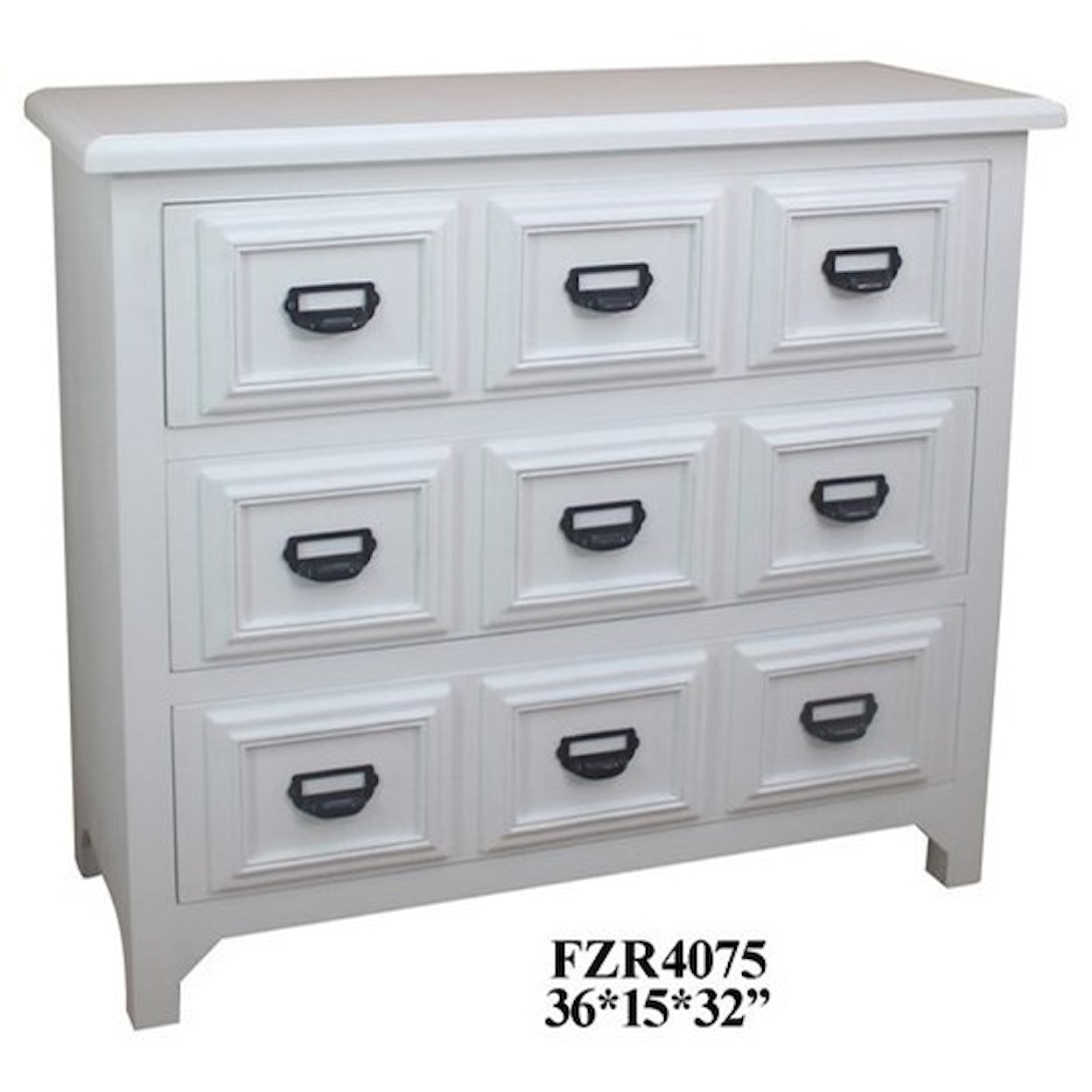 Crestview Collection Accent Furniture 3 Drawer White Chest