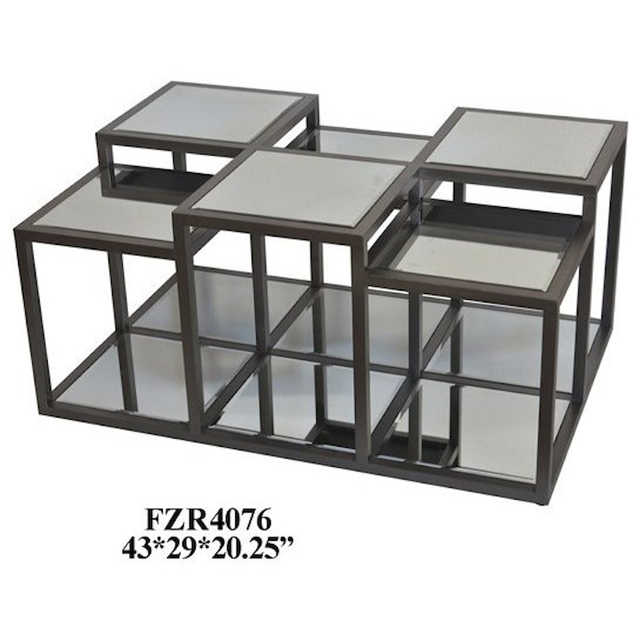 Crestview Collection Accent Furniture Metal and Mirror Cocktail Table