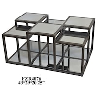 Park Avenue Multi-Level Metal and Mirror Cocktail Table