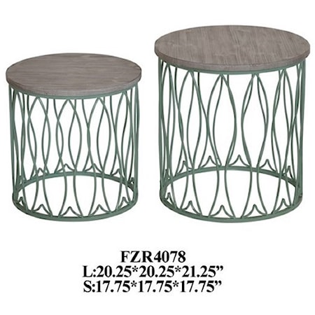 Seafom Green Metal Fish Accent Tables