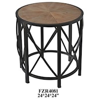 Van Buren Metal and Rustic Wood End Table