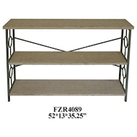 Key Largo Seafoam Green Console With Antique White Wood Shelves
