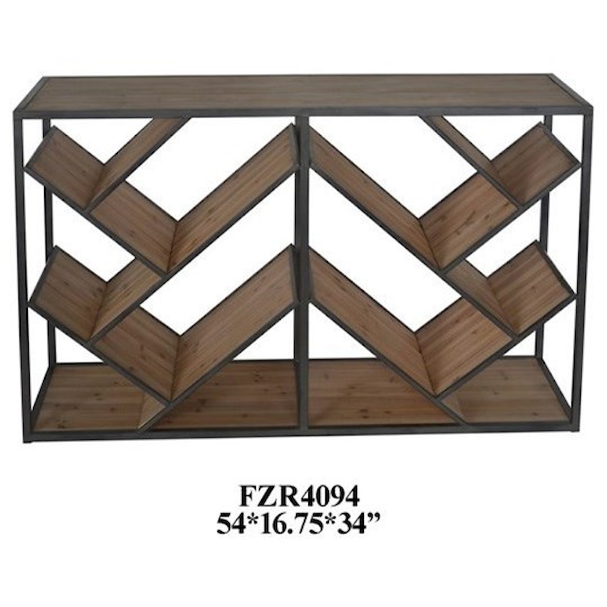 Crestview Collection Accent Furniture Metal and Wood Angled Console