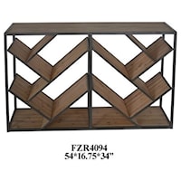 Seville Metal and Wood Angled Console