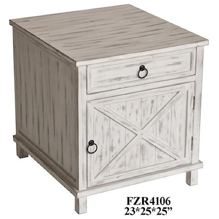 White Wash End Table