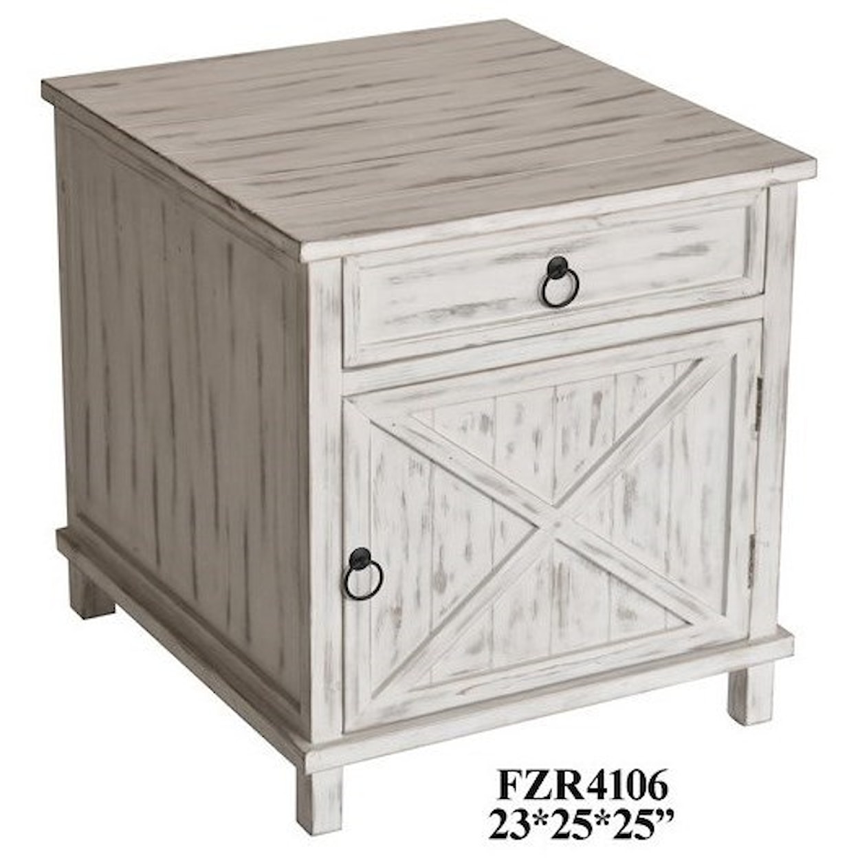 Crestview Collection Accent Furniture White Wash End Table