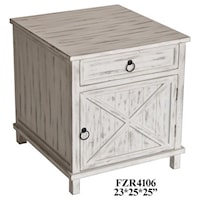 Covington 1 Drawer and 1 Door White Wash End Table