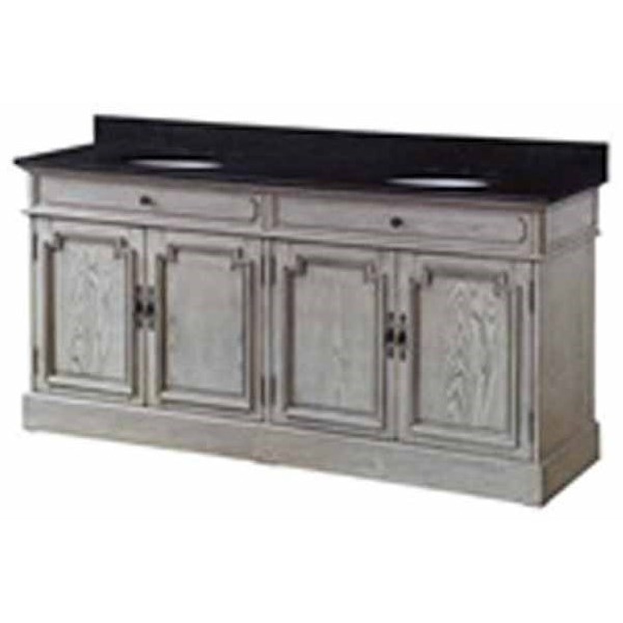 Crestview Collection Accent Furniture 4 Louvered Doors Double Vanity Sink
