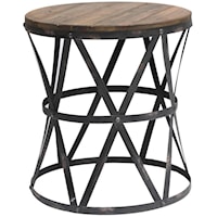 Heraldine Side Table with Metal Base