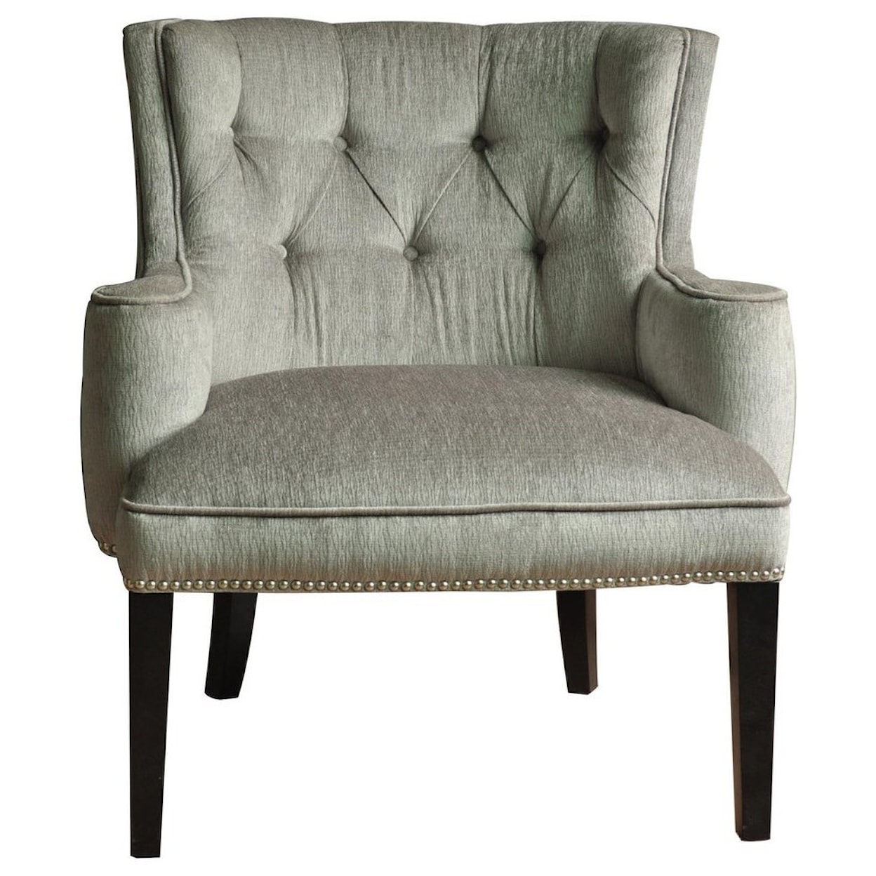 Crestview Collection Accent Furniture Fifth Ave Textured Silver Nailhead Chair