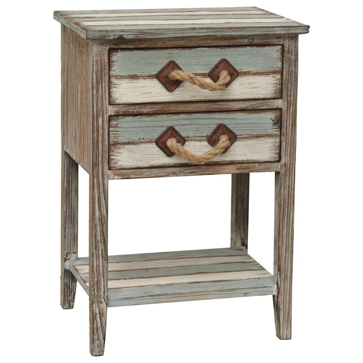 Crestview Collection Accent Furniture Nantucket 2 Drawer Weathered Wood Accent Tab
