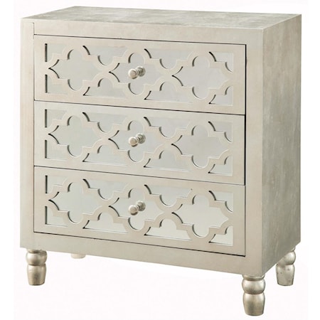 Newcastle 3 Drawer Silver Leaf Chest