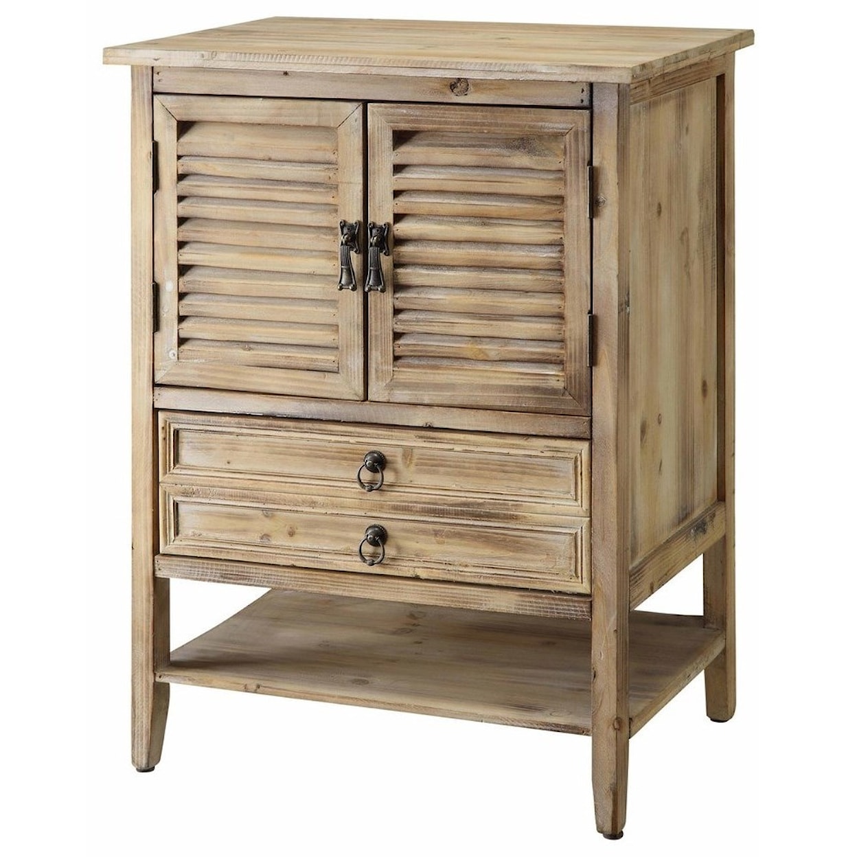 Crestview Collection Accent Furniture Jackson 2 Door Weathered Oak Bedside Accent