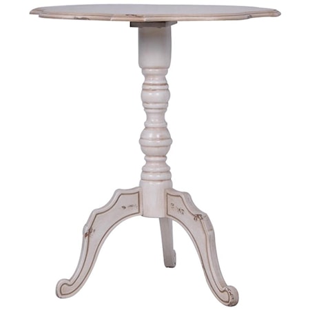 Ashleigh Scalloped Antique Accent Table
