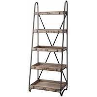 Voyager Metal and Wood Tiered Bookshelf