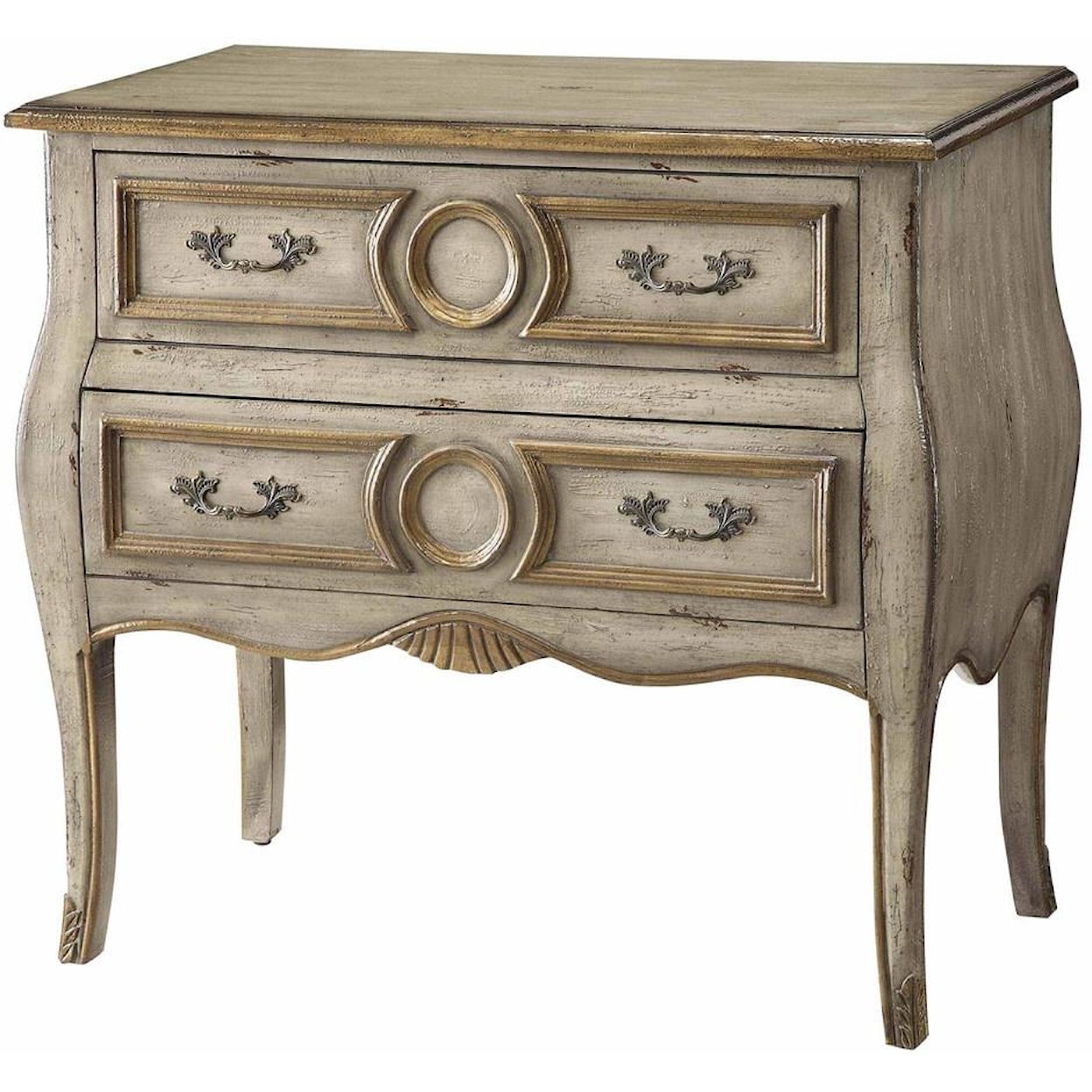 Crestview Collection Accent Furniture Victoria 2-Drawer Bombe Chest