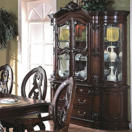 Buffet and Hutch with Four Glass Doors