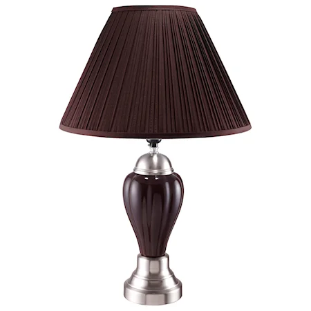 Transitional Espresso Table Lamp