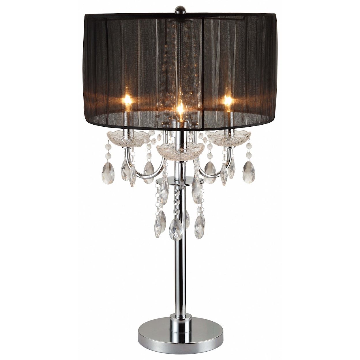 Crown Mark Chandelier CHANDELIER BLACK AND SILVER TABLE | TOUCH LA