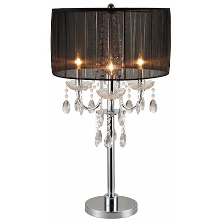 CHANDELIER BLACK AND SILVER TABLE | TOUCH LAMP