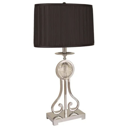 Chrome Table Lamp with Faceted Crystal Ball