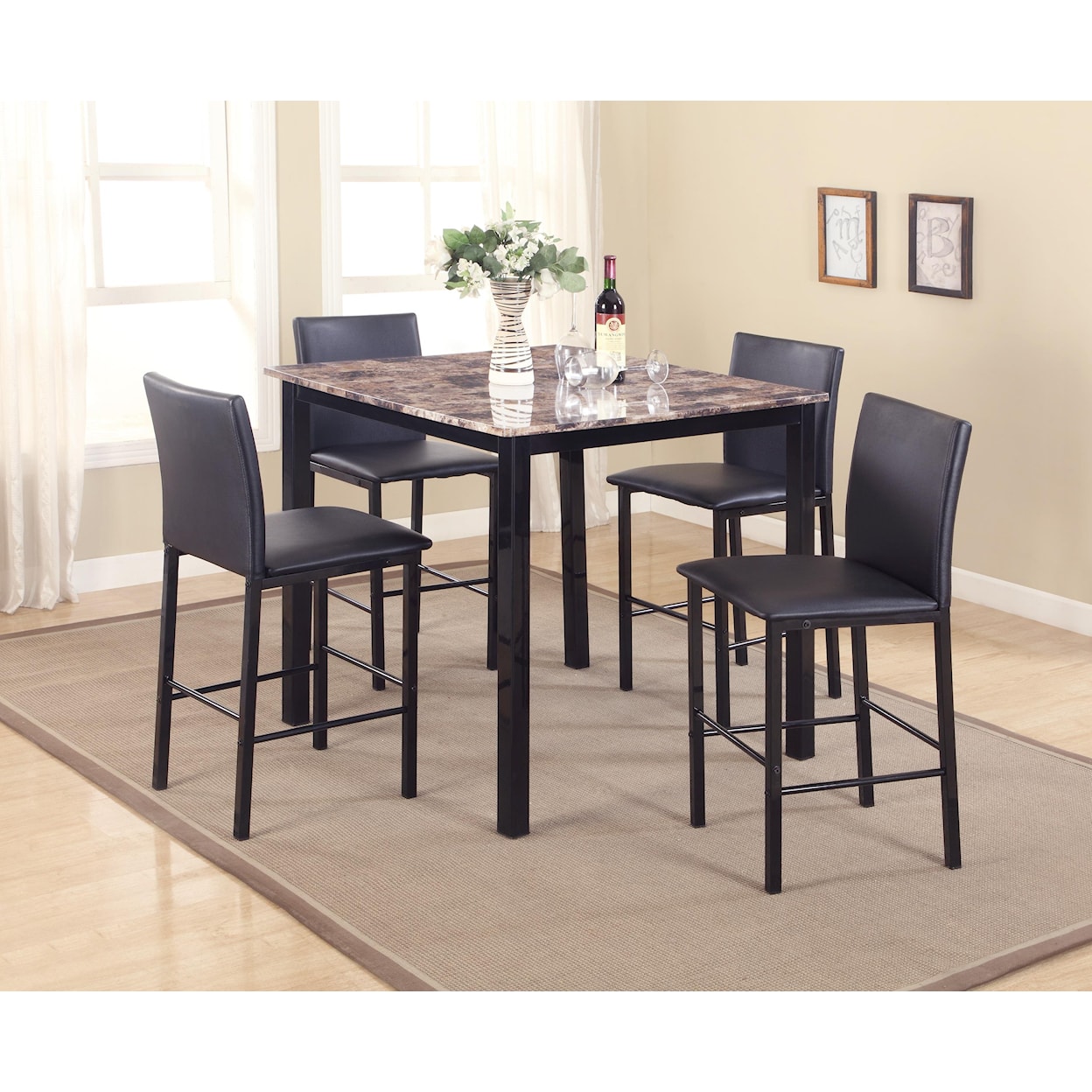 CM Aiden 5 Piece Counter Height Dinette Set