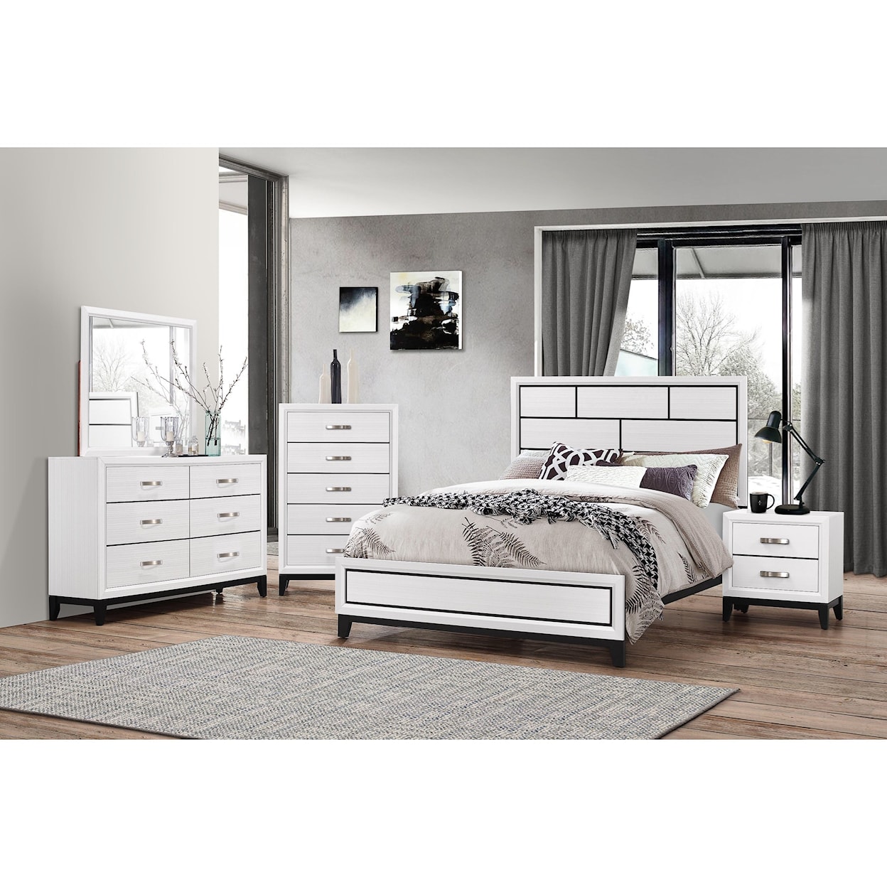 Crown Mark Akerson Twin Bedroom Group