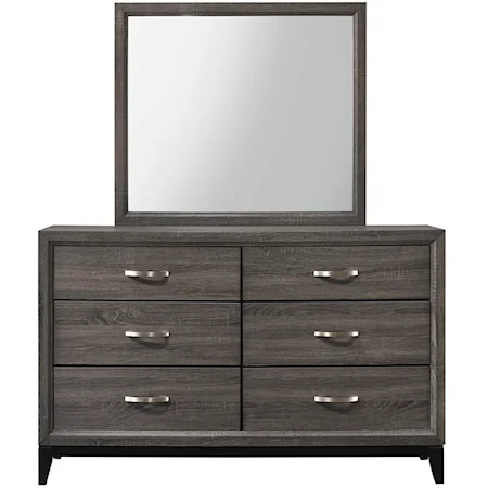 Dresser and Mirror Set