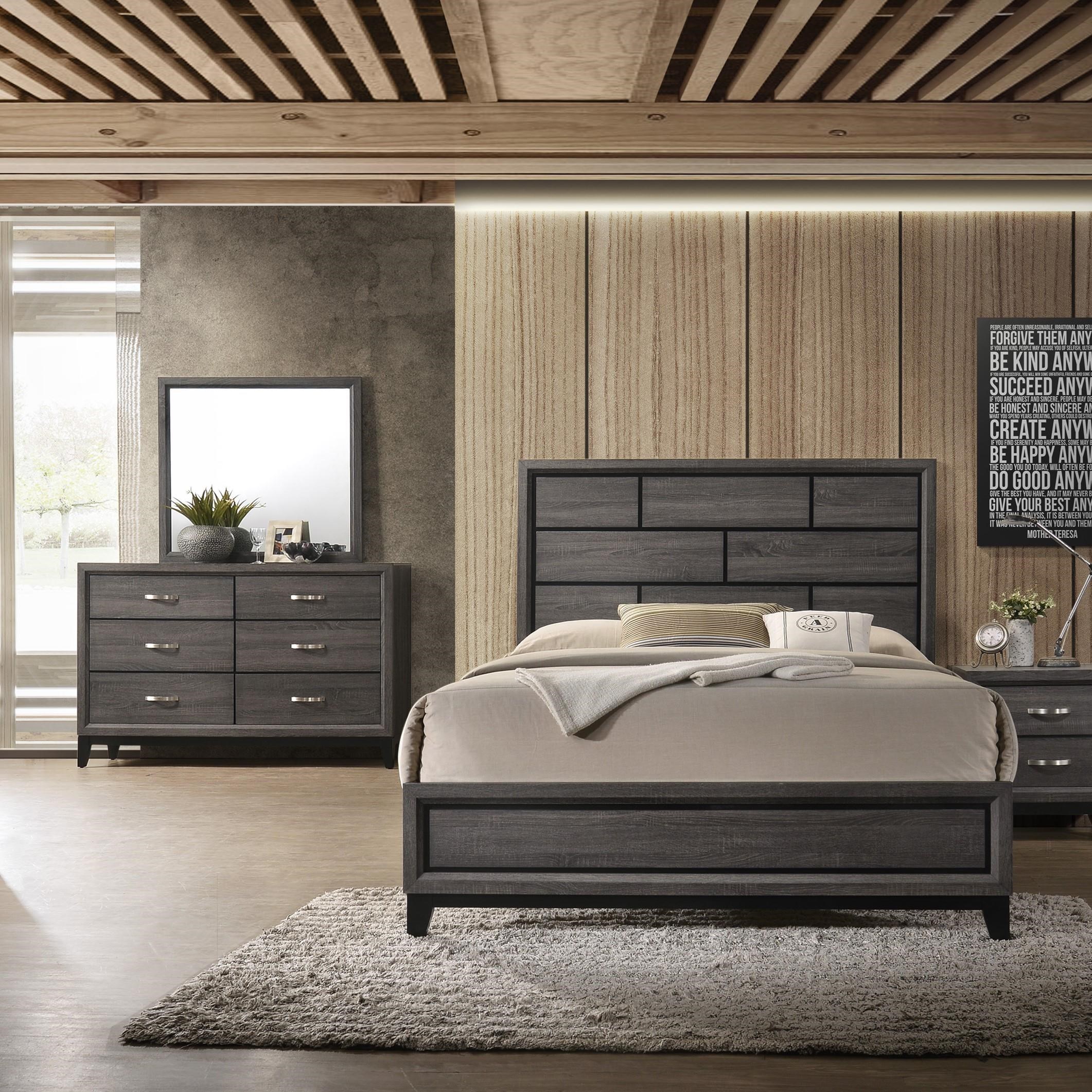 Crown Mark Akerson B4620Q5PC Dresser, Mirror and 3-PC Queen