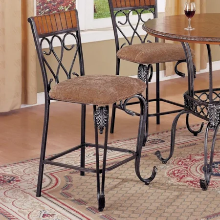 Counter Height Stool with Upholstered Seat