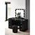 Crown Mark Avery  Glam Vanity and LED Mirror with Glass Top and Stool