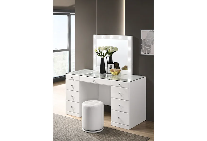 Avery  Vanity and Mirror by Crown Mark at Z & R Furniture