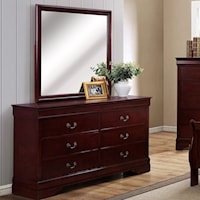 6 Drawer Dresser with Square Mirror