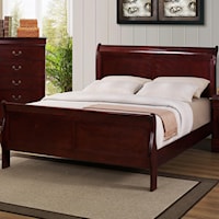 King Sleigh Bed with Raised Panels
