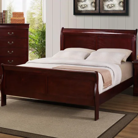 Full Sleigh Bed with Raised Panels