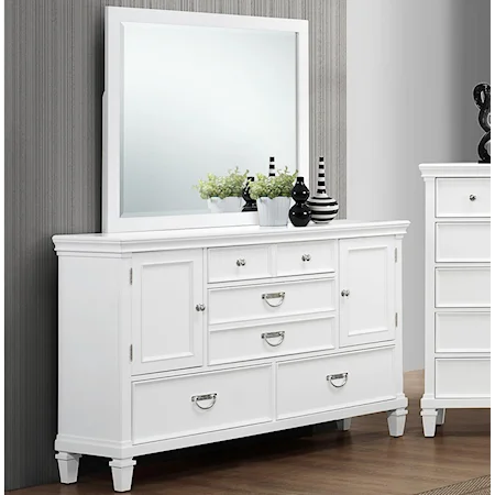 Dresser and Mirror Set