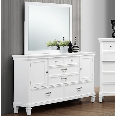 Dresser and Mirror Set