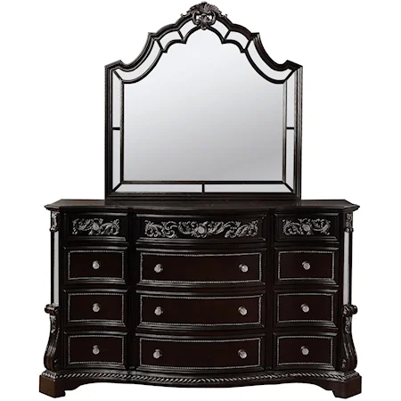 Dresser and Mirror Set