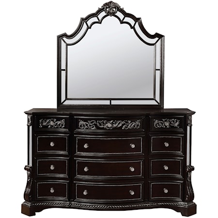 Dresser and Mirror Set