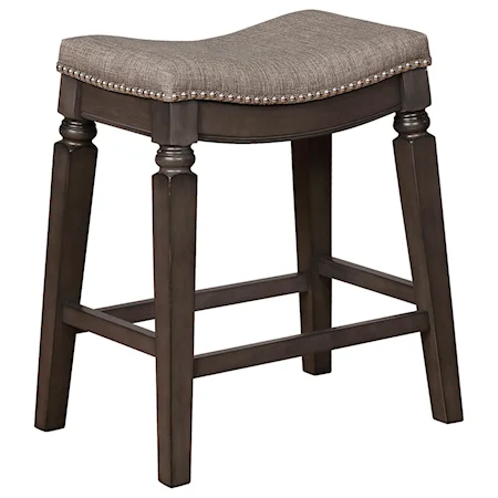 Transitional Counter Height Bar Stool with Turned Legs