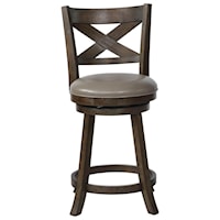 Swivel Counter Height Stool with Upholstered Seat
