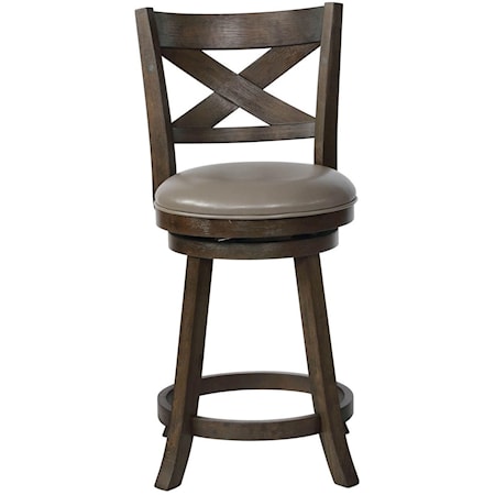 Swivel Counter Height Stool with Upholstered Seat