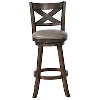 Swivel Bar Stool with Upholstered Seat