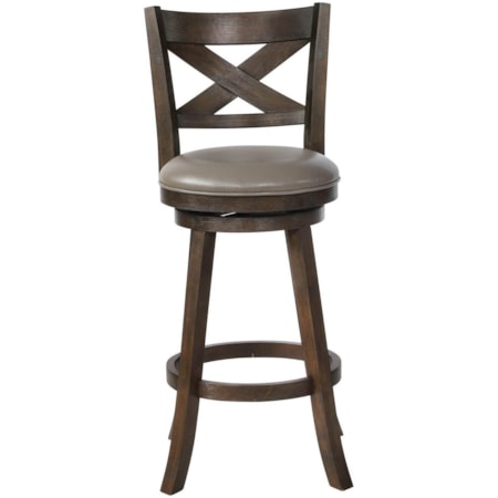 Swivel Bar Stool with Upholstered Seat