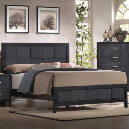 California King Headboard and Footboard Bed with Panels