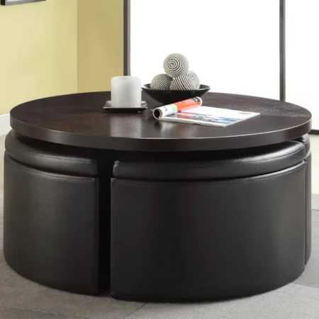 Pop-Up Table with Ottomans