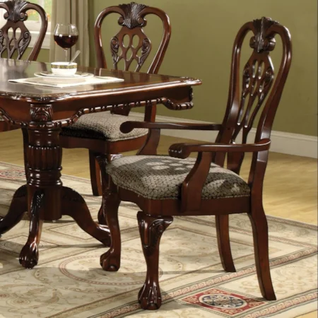 Dining Arm Chair with Upholstered Seat
