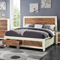 California King Bed with Footboard Storage Drawers