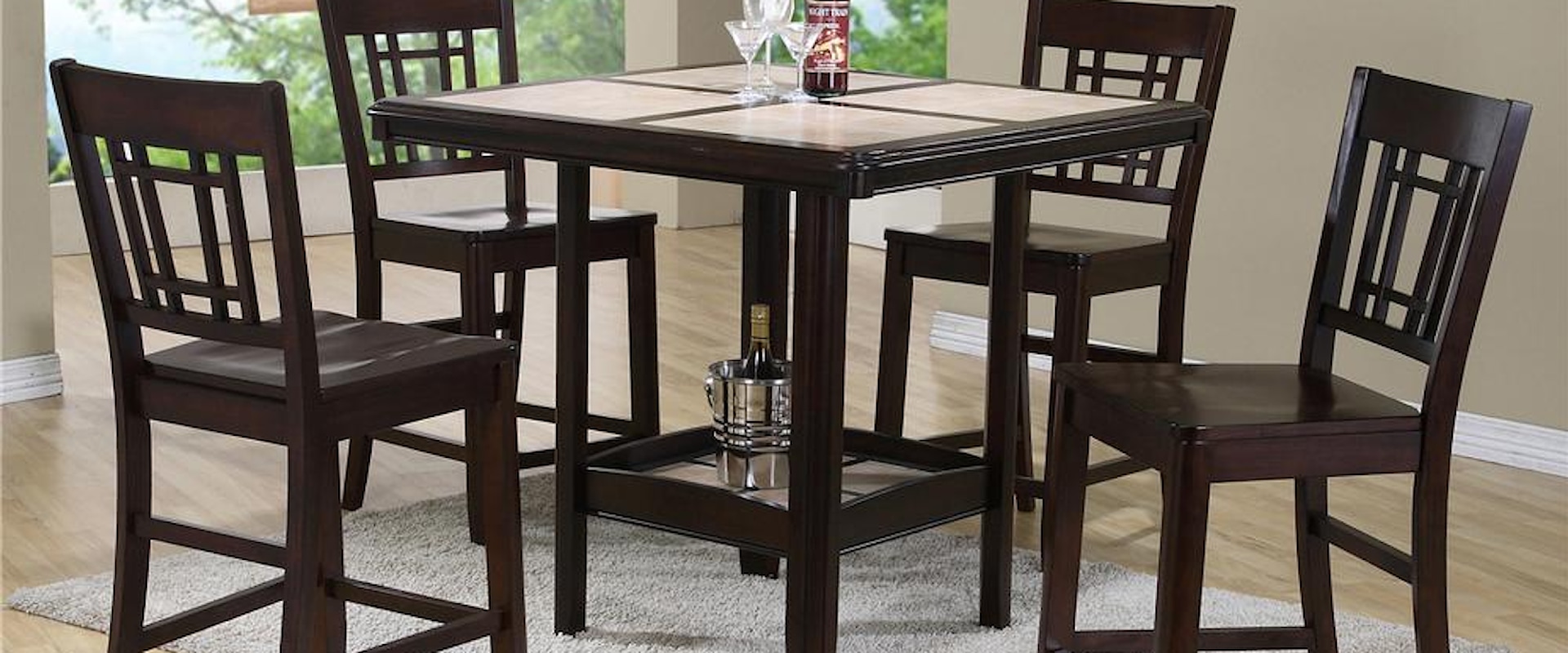 5 Piece Counter Height Table & Counter Chair Set